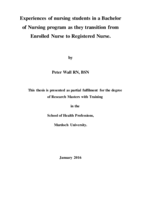 Experiences of nursing students in a Bachelor of Nursing program as they transition from enrolled nurse to registered nurse