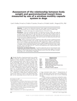 Assessment of the relationship between body weight and gastrointestinal transit times measured by use of a wireless motility capsule system in dogs