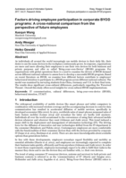 Factors driving employee participation in corporate BYOD programs: A cross-national comparison from the perspective of future employees