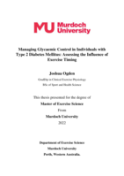 Managing glycaemic control in individuals with type 2 diabetes mellitus: Assessing the influence of exercise timing