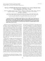 Survey of methicillin-resistant Staphylococcus aureus strains from two hospitals in El Paso, Texas