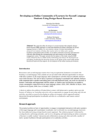 Developing an Online Community of Learners for Second Language Students Using Design-Based Research