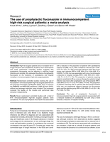The use of prophylactic fluconazole in immunocompetent high-risk surgical patients: a meta-analysis