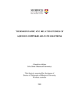 Thermodynamic and related studies of aqueous copper(II) sulfate solutions