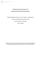 Dealing with cultural change forces in whole-school professional development