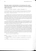 Neonatal oxytocin administration and weaning onto a gruel based diet reduce weight loss at weaning and enhance gastric leptin expression