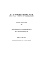 Accounting for unit of scale in standard setting methodologies