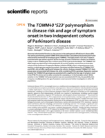 The TOMM40 ‘523’ polymorphism in disease risk and age of symptom onset in two independent cohorts of Parkinson’s disease