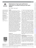 Determinants of team-sport performance: Implications for altitude training by team-sport athletes