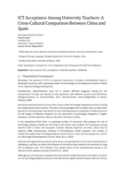 ICT acceptance among university teachers: A Cross-Cultural comparison between China and Spain