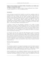 Impact of sea transport on animal welfare: Australian case studies (sea transport of sheep and cattle)