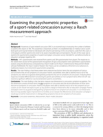 Examining the psychometric properties of a sport-related concussion survey: a Rasch measurement approach