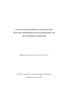 A study of the developmental influences that shape the contemporary practice of beginning and advanced spiritual directors