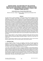 Inquiry-based, Teacher directed and adaptive instruction in secondary science: A cross-national analysis of associations with science literary and interest using PISA 2015