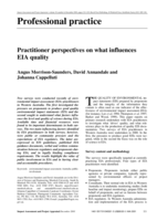 Practitioner perspectives on what influences EIA quality