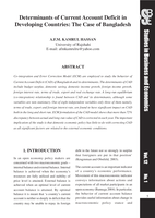 Determinants of current account deficit in developing countries: The case of Bangladesh