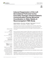 Induced suppression of the left dorsolateral prefrontal cortex favorably changes interhemispheric communication during bimanual coordination in older adults – A Neuronavigated rTMS Study