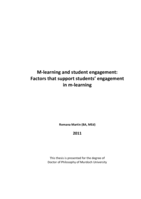 M-learning and student engagement: Factors that support students' engagement in m-learning