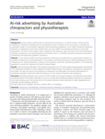 At-risk advertising by Australian chiropractors and physiotherapists