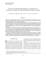 Severity of mastitis symptoms as a predictor of C-reactive protein in milk and blood during lactation
