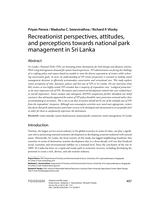 Recreationist perspectives, attitudes, and perceptions towards national park management in Sri Lanka