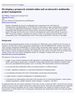 Developing a groupwork oriented online unit on interactive multimedia project management