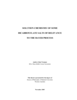 Solution chemistry of some dicarboxylate salts of relevance to the Bayer process