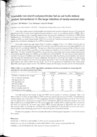 Insoluble non-starch polysaccharides fed as oat hulls reduces protein fermentation in the large intestine of newly-weaned pigs