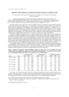 Molecular Value Predictions: Associations with beef tenderness in brahman cattle