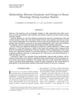 Relationships between symptoms and changes in breast physiology during lactation mastitis