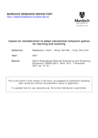 Issues for consideration to adopt educational computer games for learning and teaching