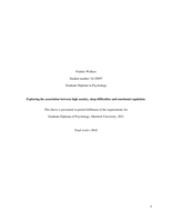 Exploring the association between high anxiety, sleep difficulties and emotional regulation