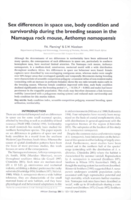 Sex differences in space use, body condition and survivorship during the breeding season in the Namaqua rock mouse, Aethomys namaquensis