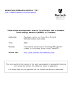 Knowledge management system for efficient use of modern rural energy services (MRES) in Thailand