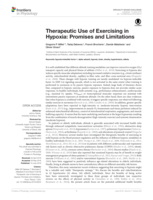 Therapeutic use of exercising in Hypoxia: Promises and limitations