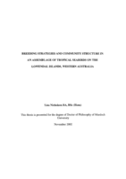 Breeding strategies and community structure in an assemblage of tropical seabirds on the Lowendal Islands, Western Australia