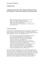 Academic research and creative writing: Redrawing the mapand finding one's allies (and avoiding the Corbett phenomena)