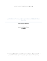 Lead acid batteries modeling and performance analysis of BESS in distributed generation