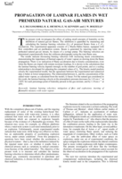 Propagation of laminar flames in wet premixed natural gas-air mixtures