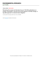 Reviewing the scope and thematic focus of 100 000 publications on energy consumption, services and social aspects of climate change: A big data approach to demand-side mitigation *