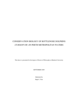 Conservation biology of bottlenose dolphins (Tursiops sp.) in Perth metropolitan waters