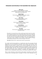 Interaction and Diversity in the Australian Law Classroom