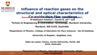 Influence of reaction gases on the structural and optical characteristics of Ce-oxide thin film coatings