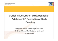 Social influences on Western Australian adolescents' recreational book reading