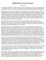 Anzac Day and the Lectionary