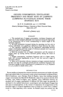 Oxygen consumption, ventilatory frequency and heart rate of lampreys (Lampetra fluviatilis) during their spawning run