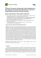 Seasonal timing for estimating carbon mitigation in revegetation of abandoned agricultural land with high spatial resolution remote sensing