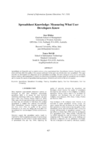 Spreadsheet knowledge: Measuring what user developersknow