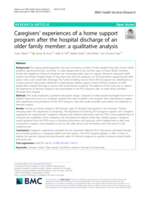 Caregivers’ experiences of a home support program after the hospital discharge of an older family member: a qualitative analysis