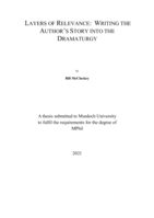 Layers of relevance: Writing the author's story into dramaturgy